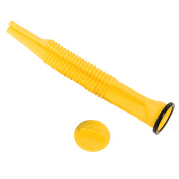 Yellow plastic cone and ball on a white background