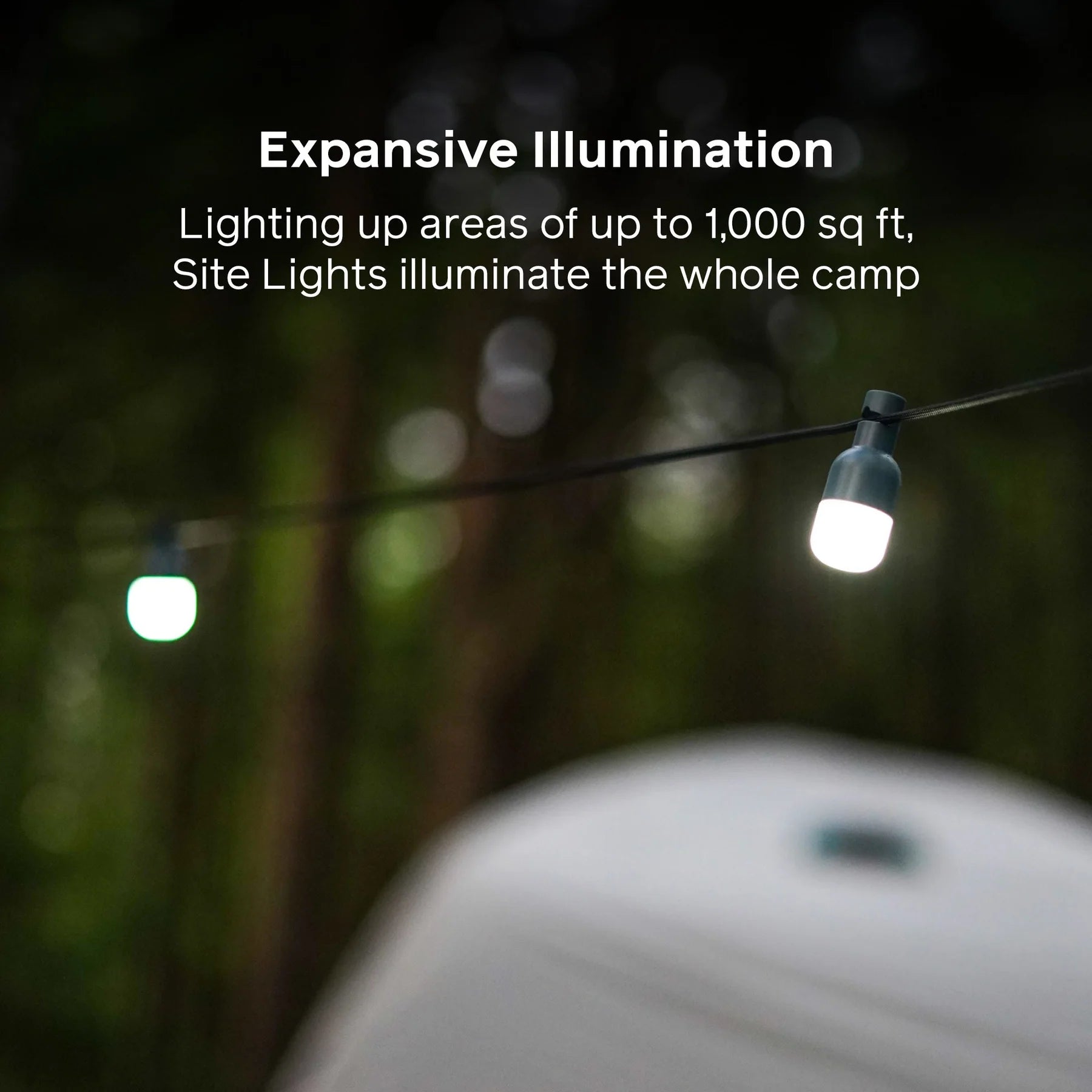 Hangable LED site lights with 20-hour runtime and IPX4 water resistance