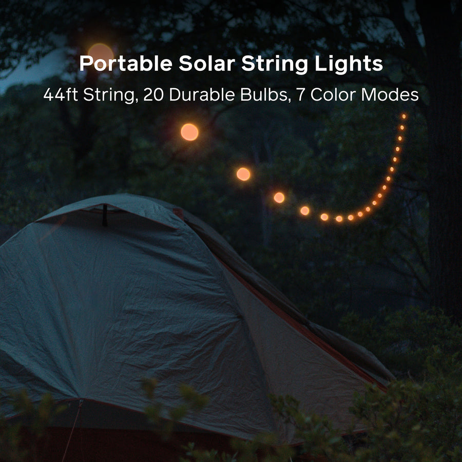 Luci 44-foot solar string lights with 20 RGB shatterproof bulbs and color cycle mode