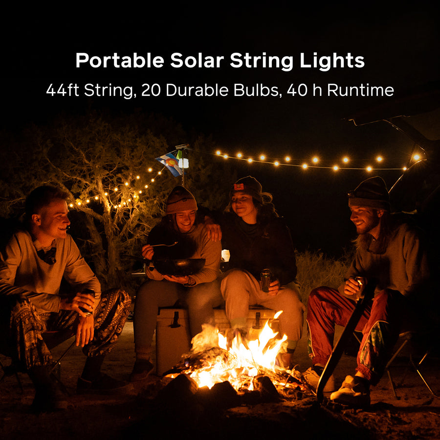 Luci Solar String Lights with detachable 4,000 mAh battery hub and up to 40-hour runtime