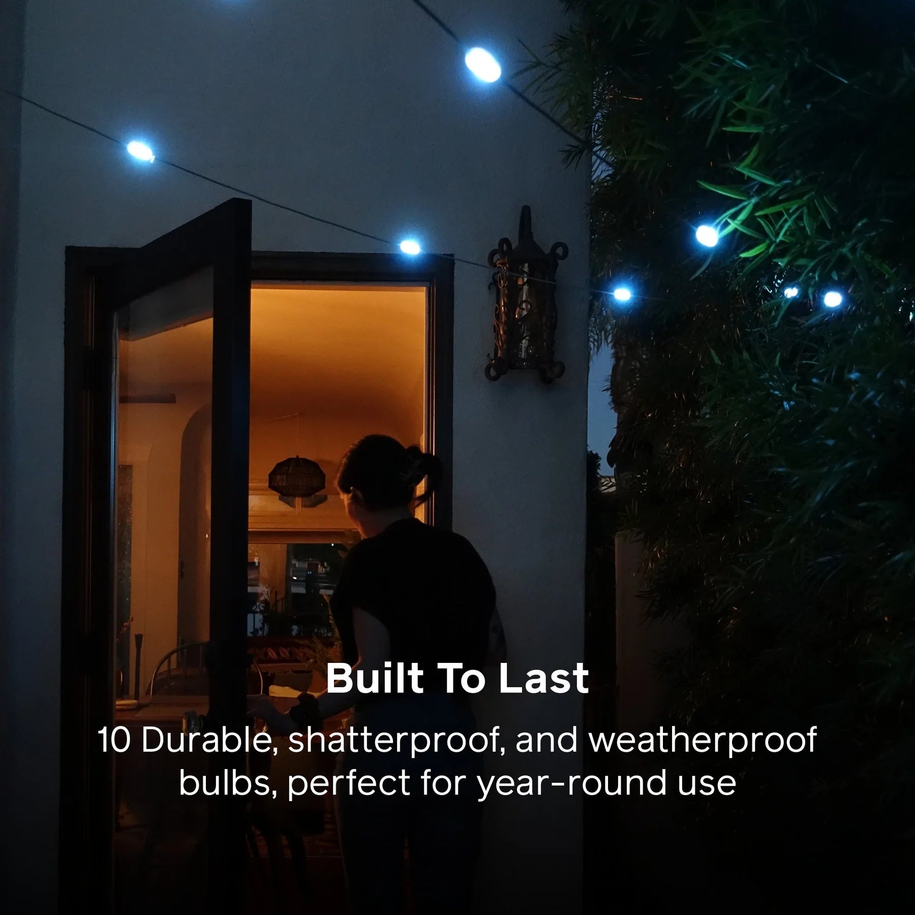 Close-up of Solar Panel and USB Charging Ports on BioLite String Lights