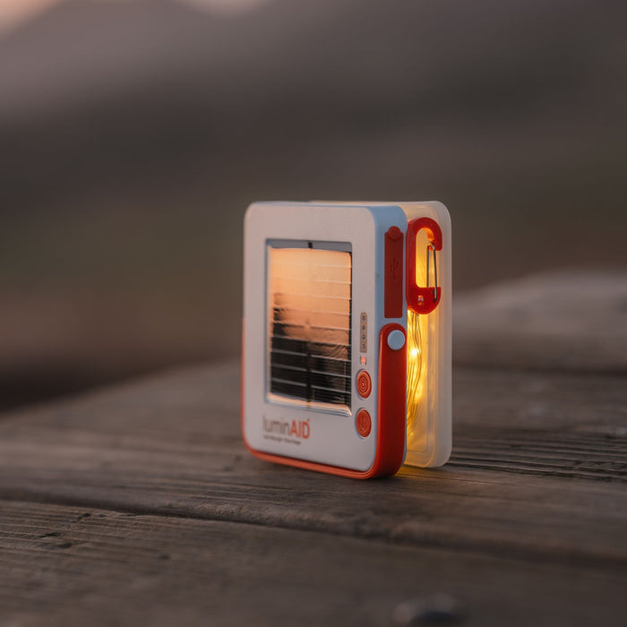 Portable solar lantern and string lights for RV and backyard