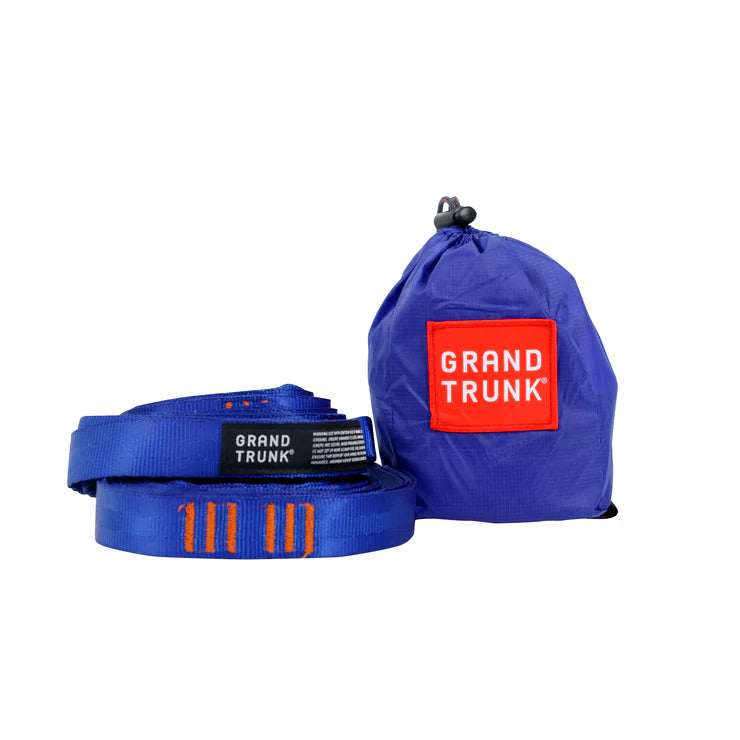 Tree-friendly hammock suspension straps with 36 adjustment points for a perfect customizable hang