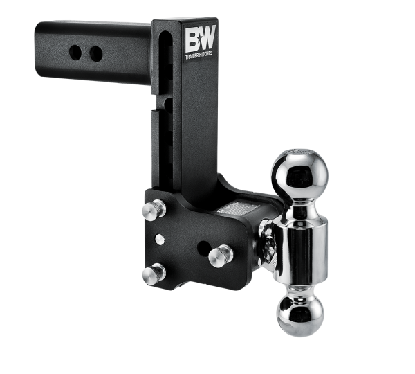 B&W TS20040B Tow & Stow Double Ball Hitch 2 5/16" x 2" Balls with 2.5" Shank 7" Drop or 7 1/2" Rise