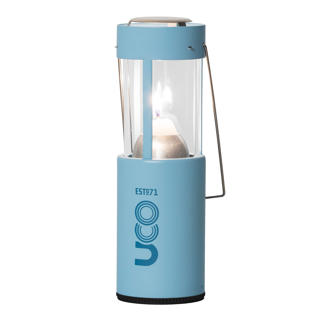 Blue lantern with 'UCO' branding on a white background