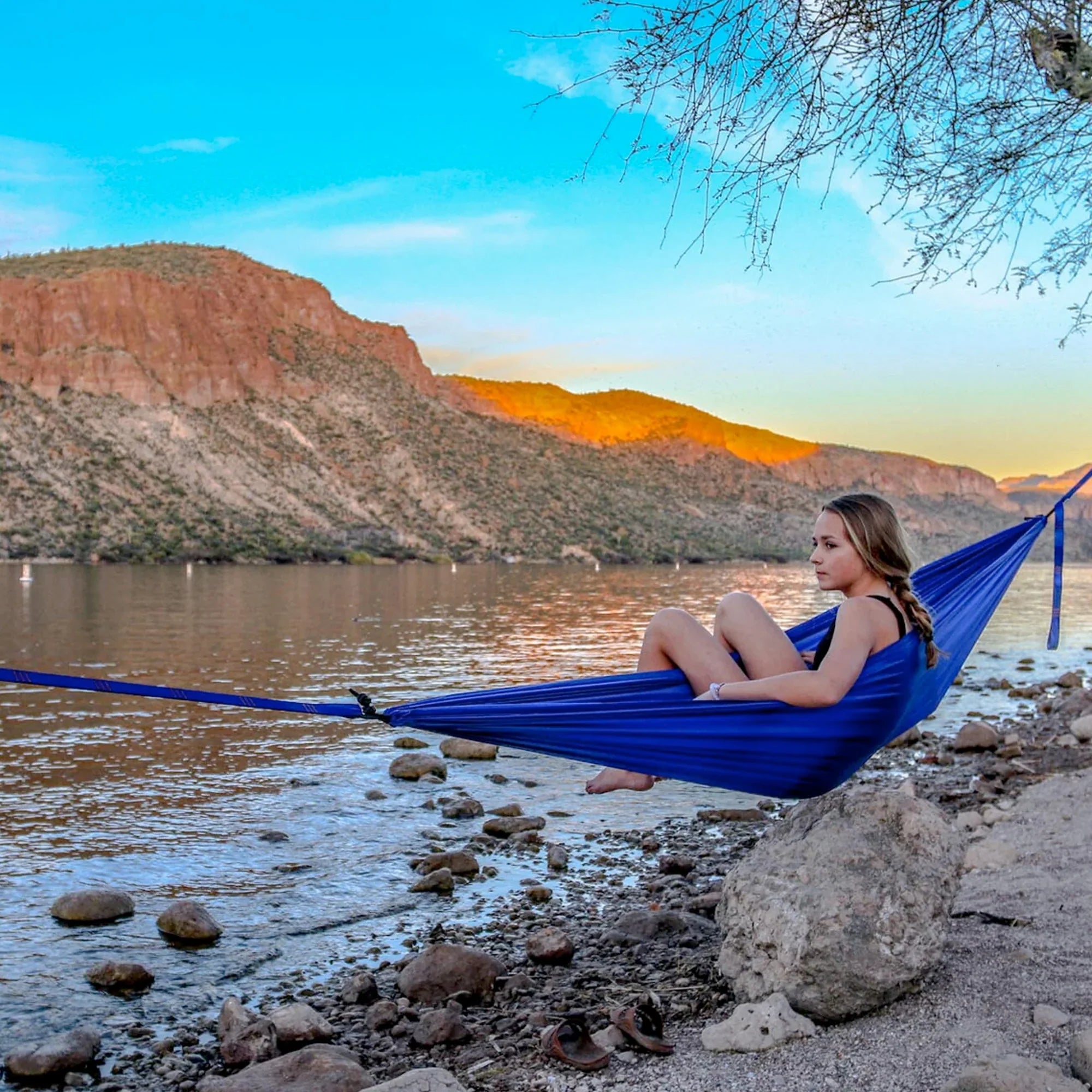 Adventure hammock with strong reinforced seams designed for young explorers and casual outdoor use