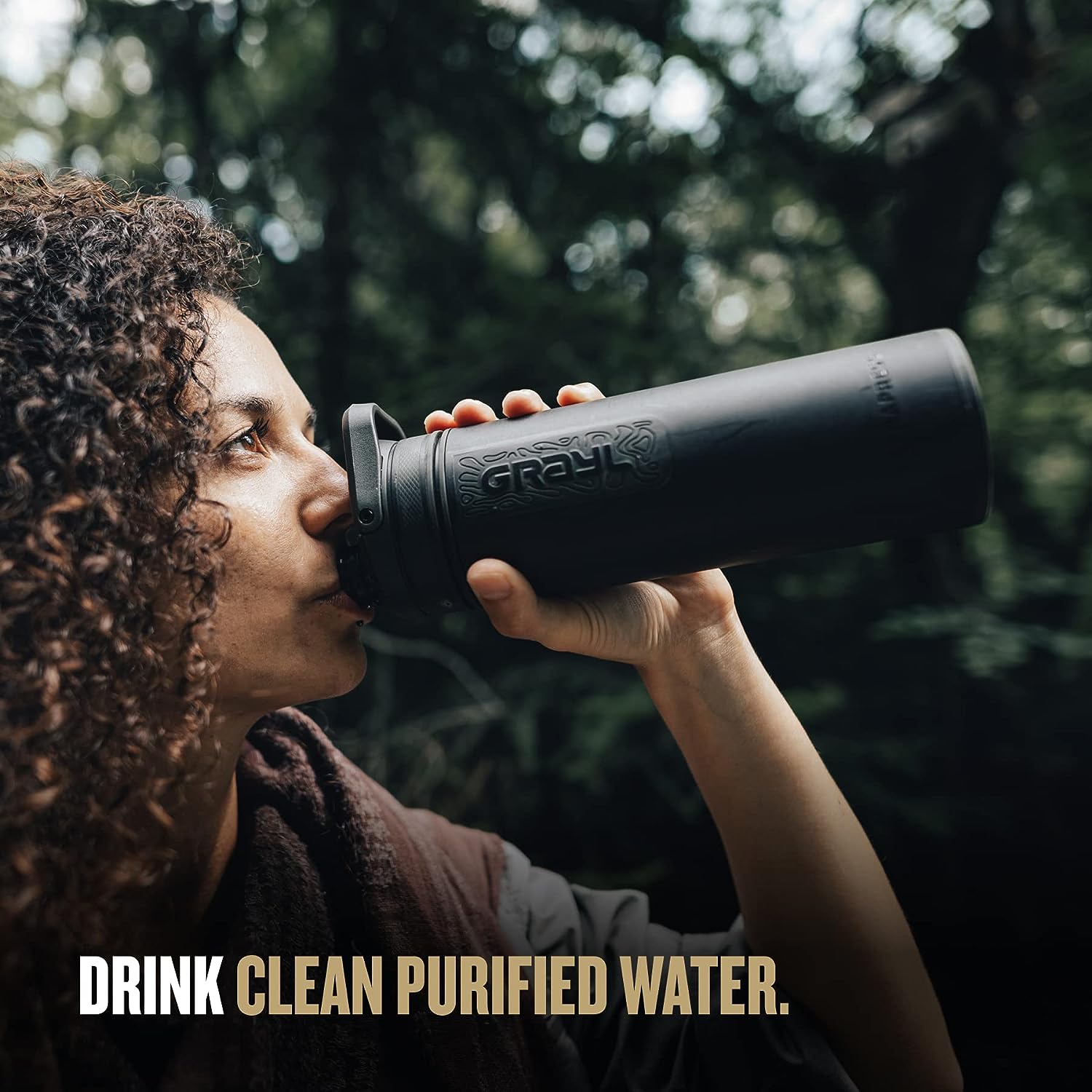 GRAYL UltraPress 16.9 oz Water Purifier & Filter Bottle for Hiking, Backpacking, Survival, Travel
