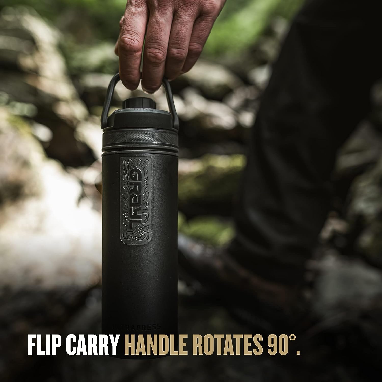 GRAYL UltraPress 16.9 oz Water Purifier & Filter Bottle for Hiking, Backpacking, Survival, Travel