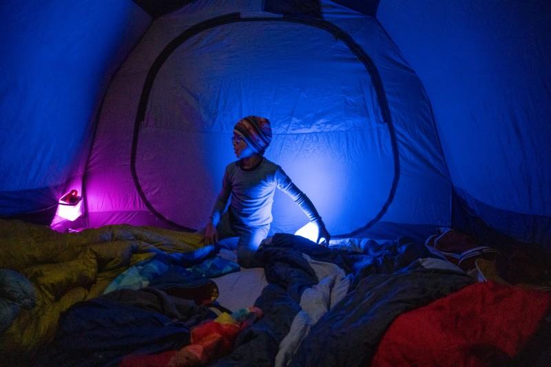 Inflatable solar lantern with nine color lighting modes