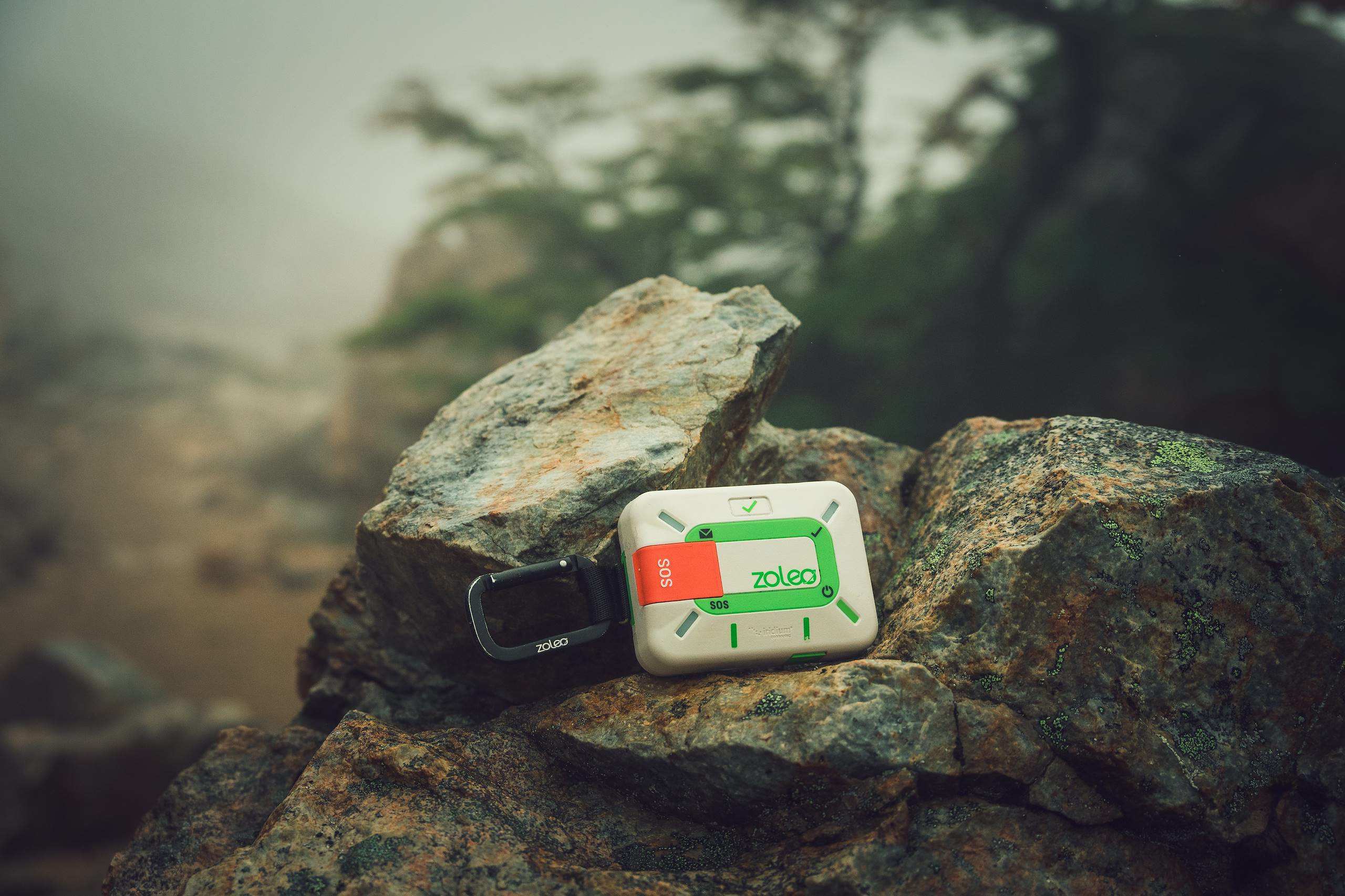Rugged IP68-rated ZOLEO satellite messenger featuring USB-C charging, Bluetooth connectivity, GPS tracking, location sharing, and emergency SOS for off-grid adventures.