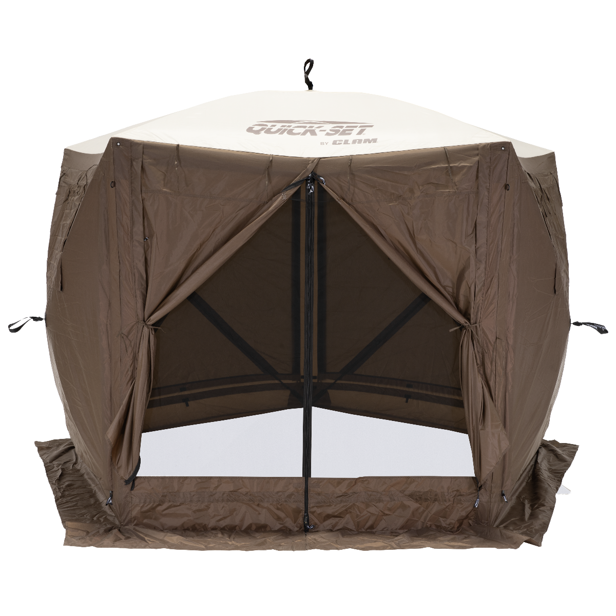 Inside view of Quick-Set Adventure shelter with space for a table and up to 5 people.