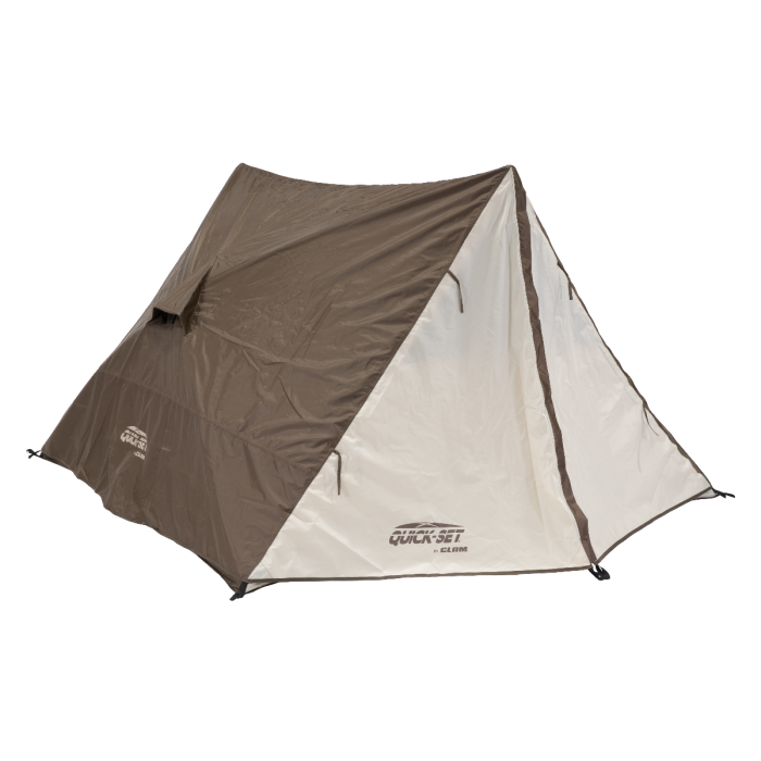 Quick-Set Apex Tent – easy setup A-frame tent with hub system, no poles required.