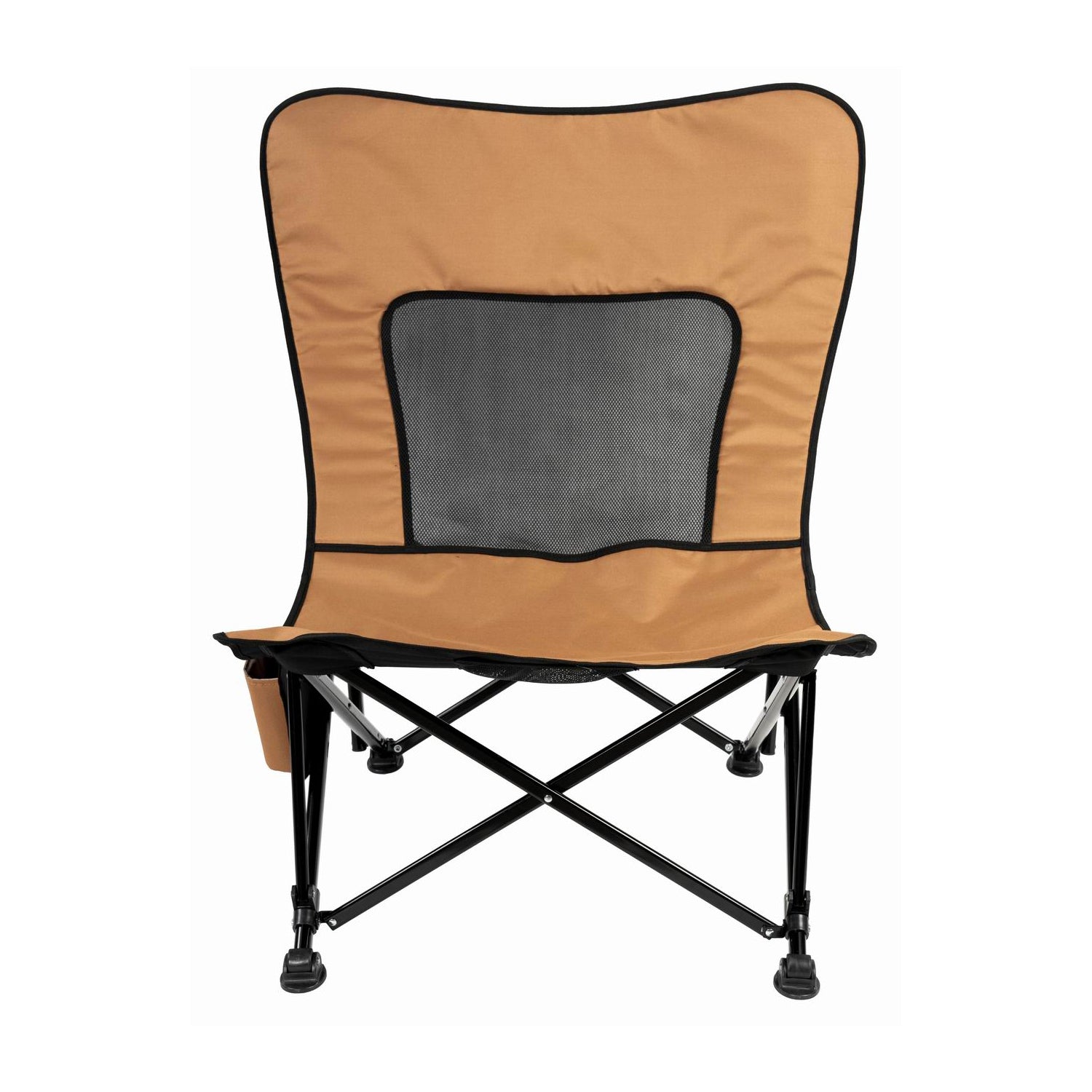 Under-seat mesh pouch pocket of the Aurora Mesh Chair for storing essentials securely during outdoor activities