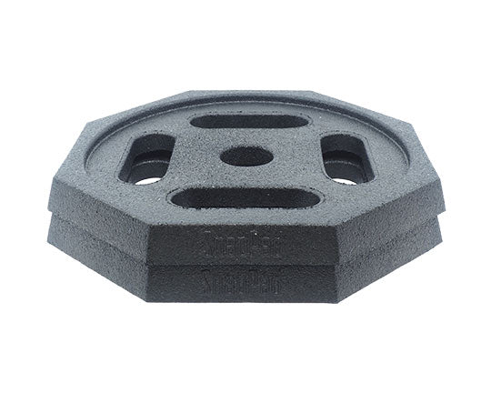 Stability-enhancing Base pad for leveling buckets and stacker blocks, adds 3/4 inch height and extra grip for RV setups