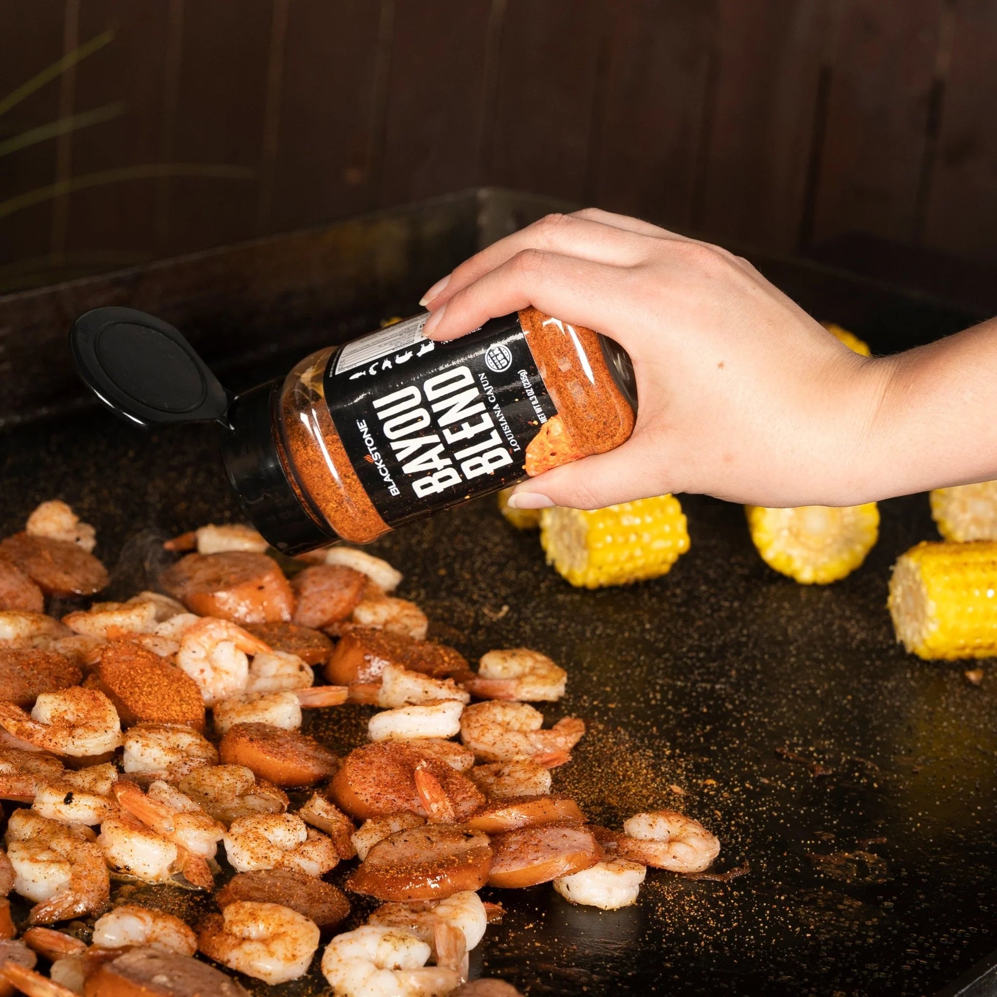 Blackstone Bayou Blend seasoning for seafood chicken and BBQ meals