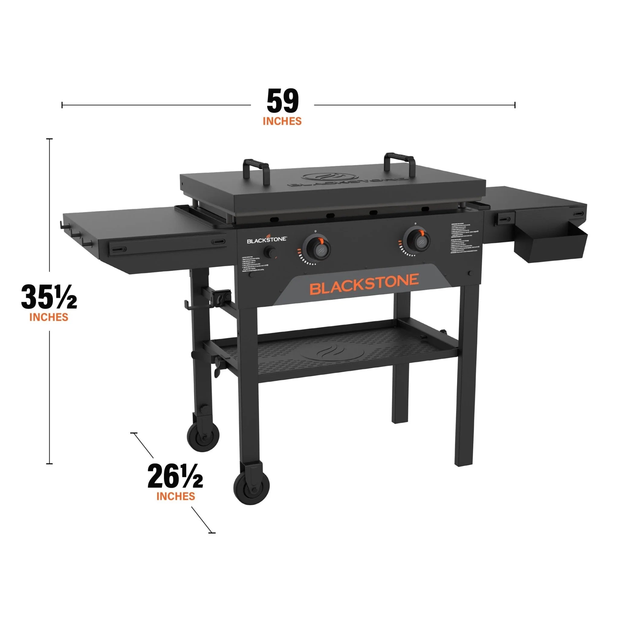 Outdoor propane griddle with Omnivore Griddle Plate Technology for even heat cooking
