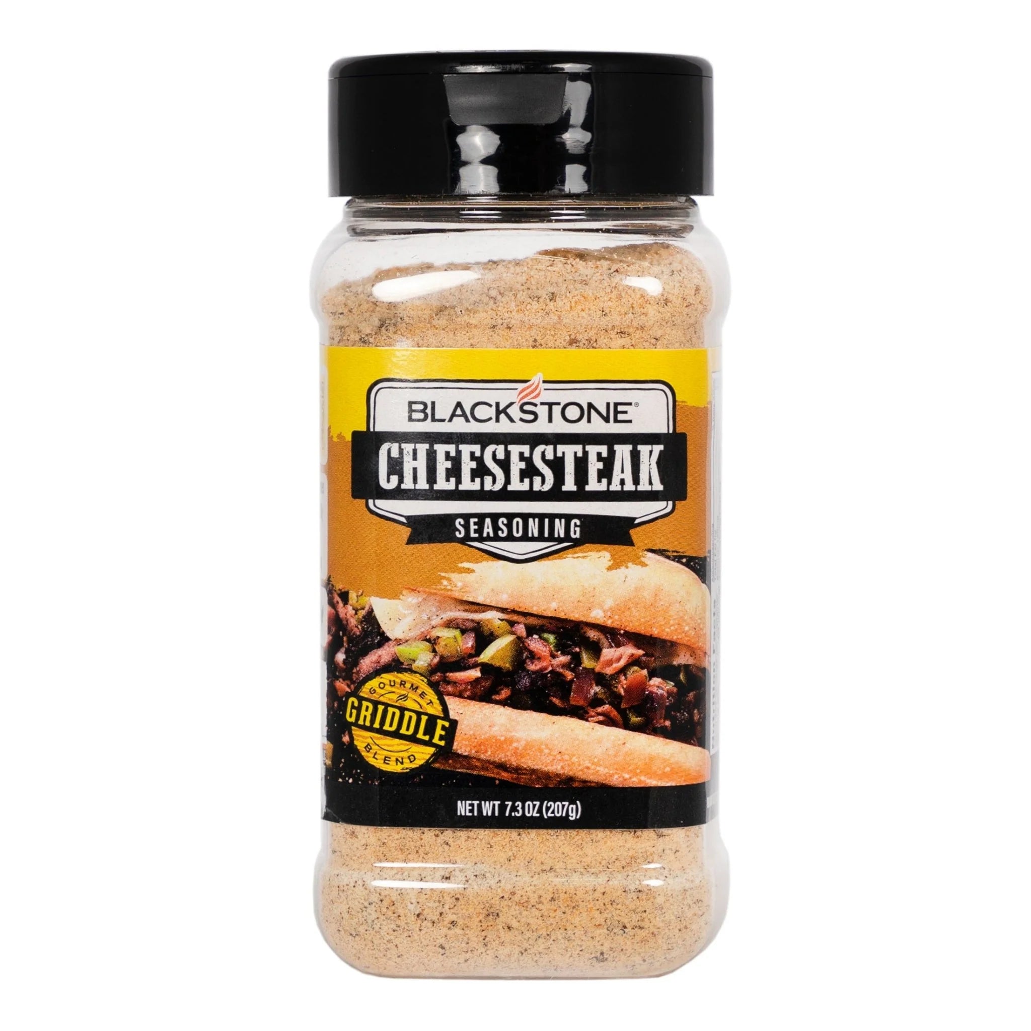 Blackstone Cheesesteak Seasoning 7.3 oz bottle with bold Philly flavor