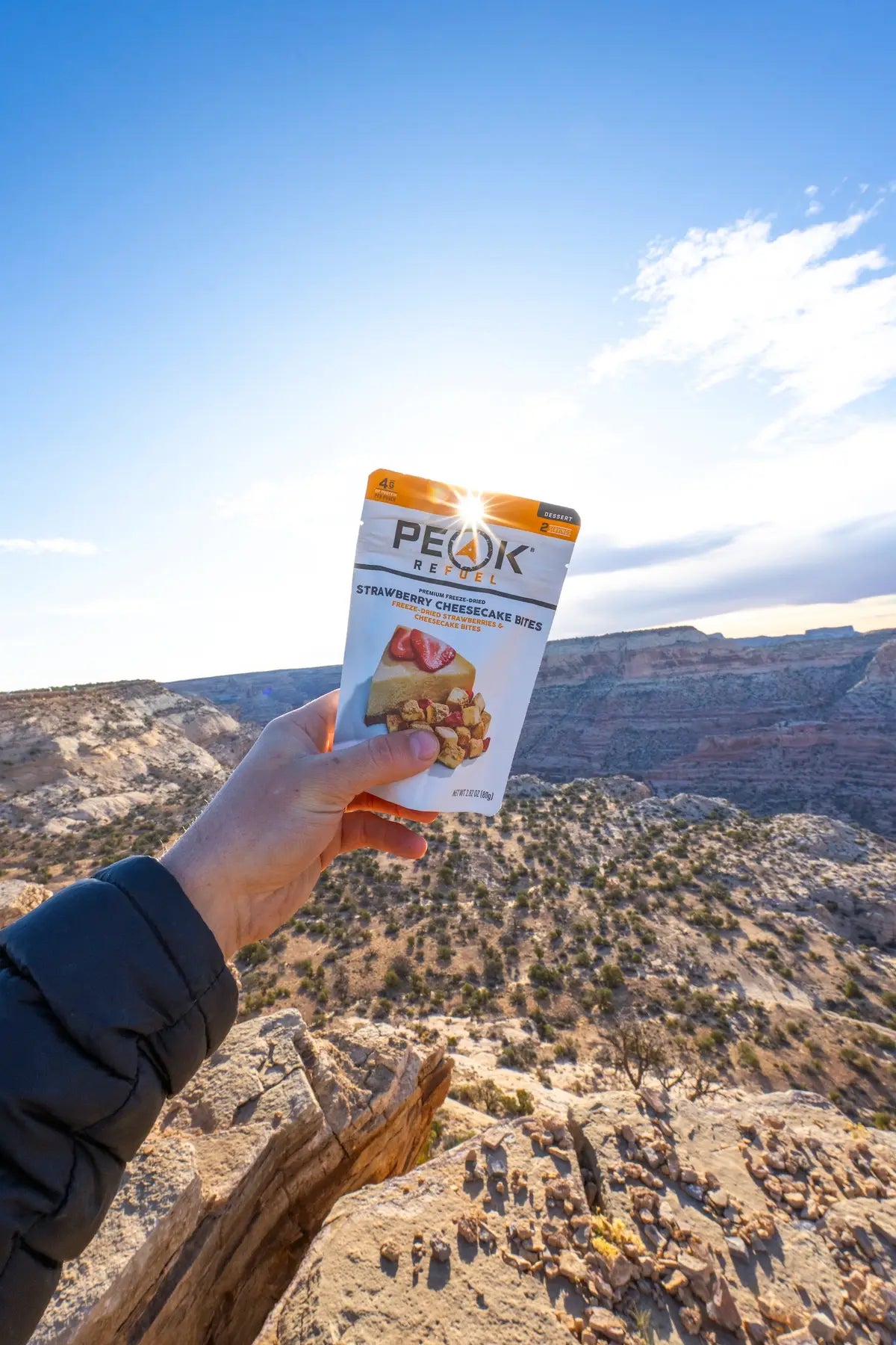 Strawberry cheesecake bites freeze dried dessert for camping trips