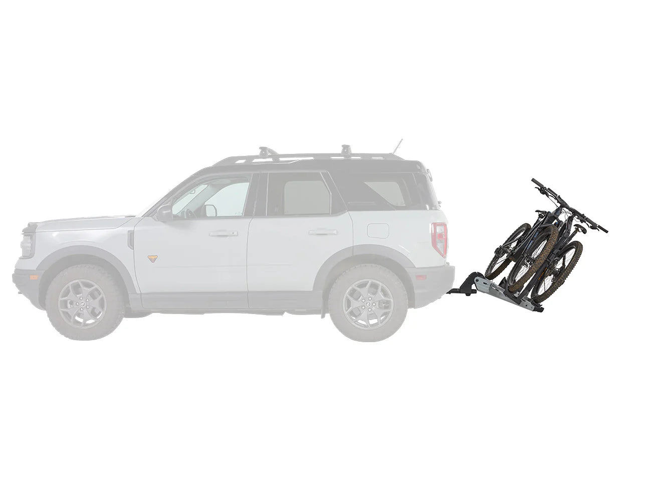 StageTwo rack carrying mountain, road, hybrid, BMX, kids’, and fat-tire bikes, including e-bikes up to 70 lbs.
