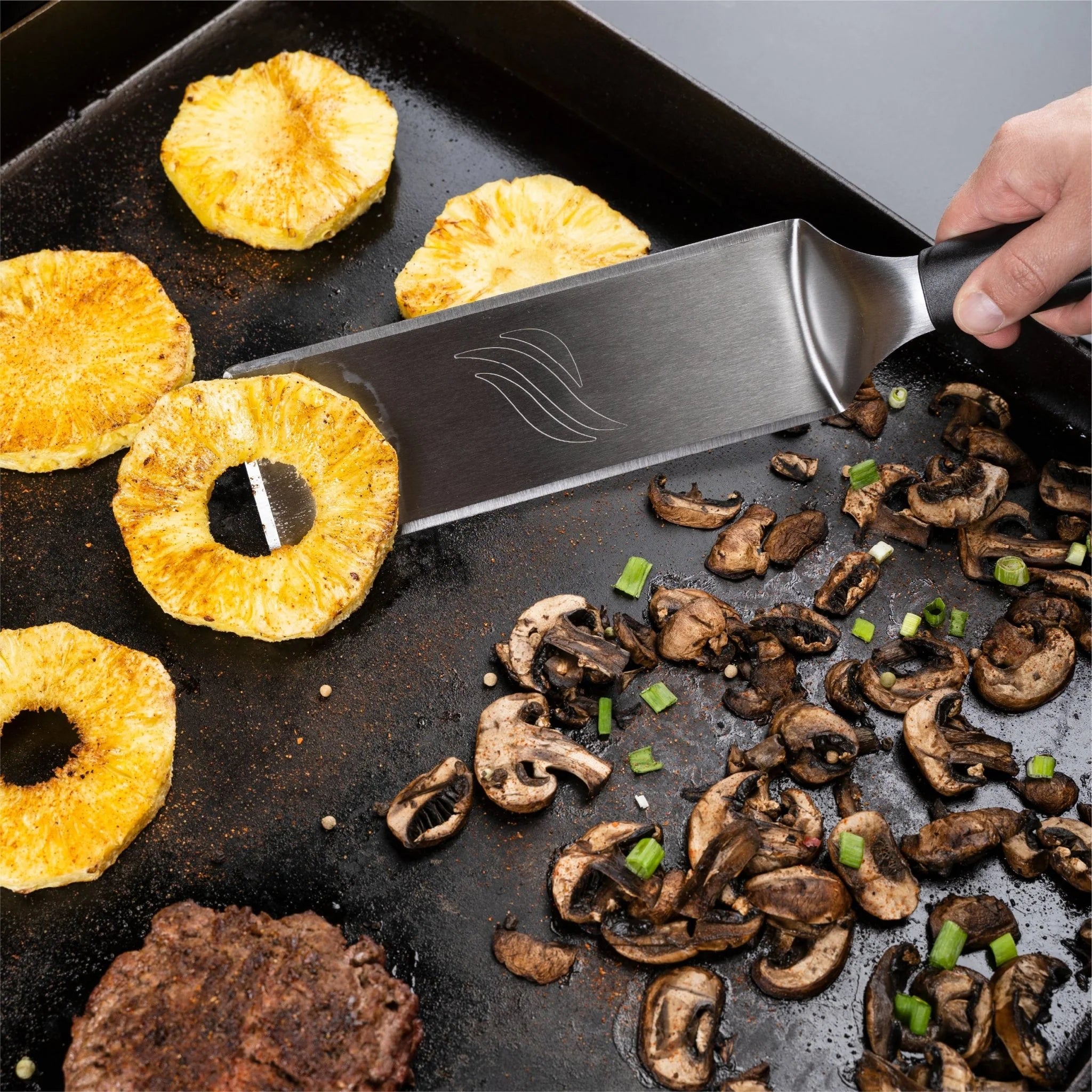 Blackstone griddle cleaning and cooking kit with angled scraper and squeeze bottle