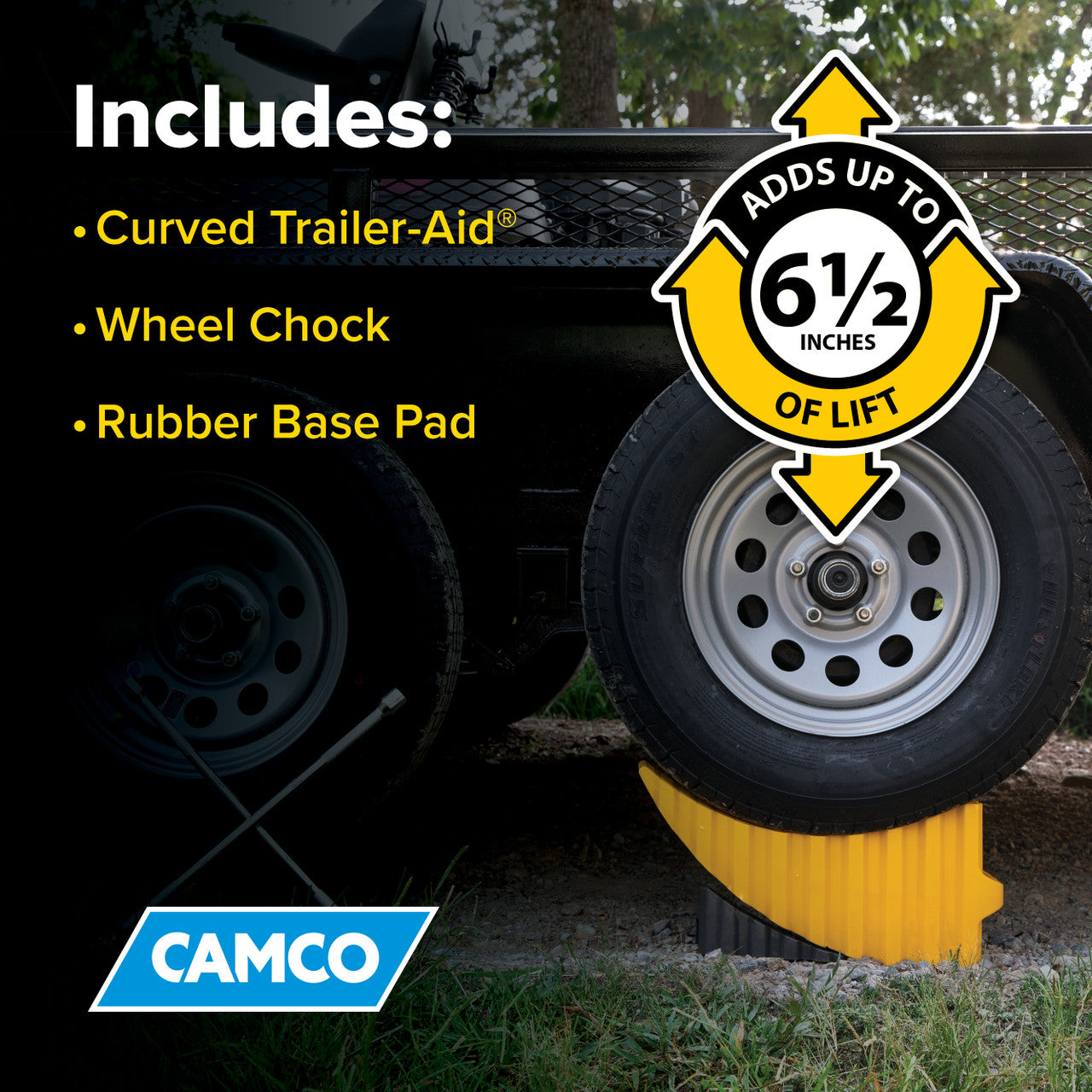 Camco Curved Trailer Aid with Chock and Pad