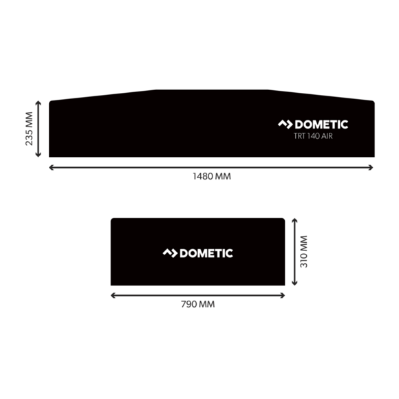 A layout of all the included accessories: PVC cover, 12V electric pump, foam mattress, anti-condensation mat, ladder, storage pocket bags, mesh storage net, extension hose, and tool bag with hardware.