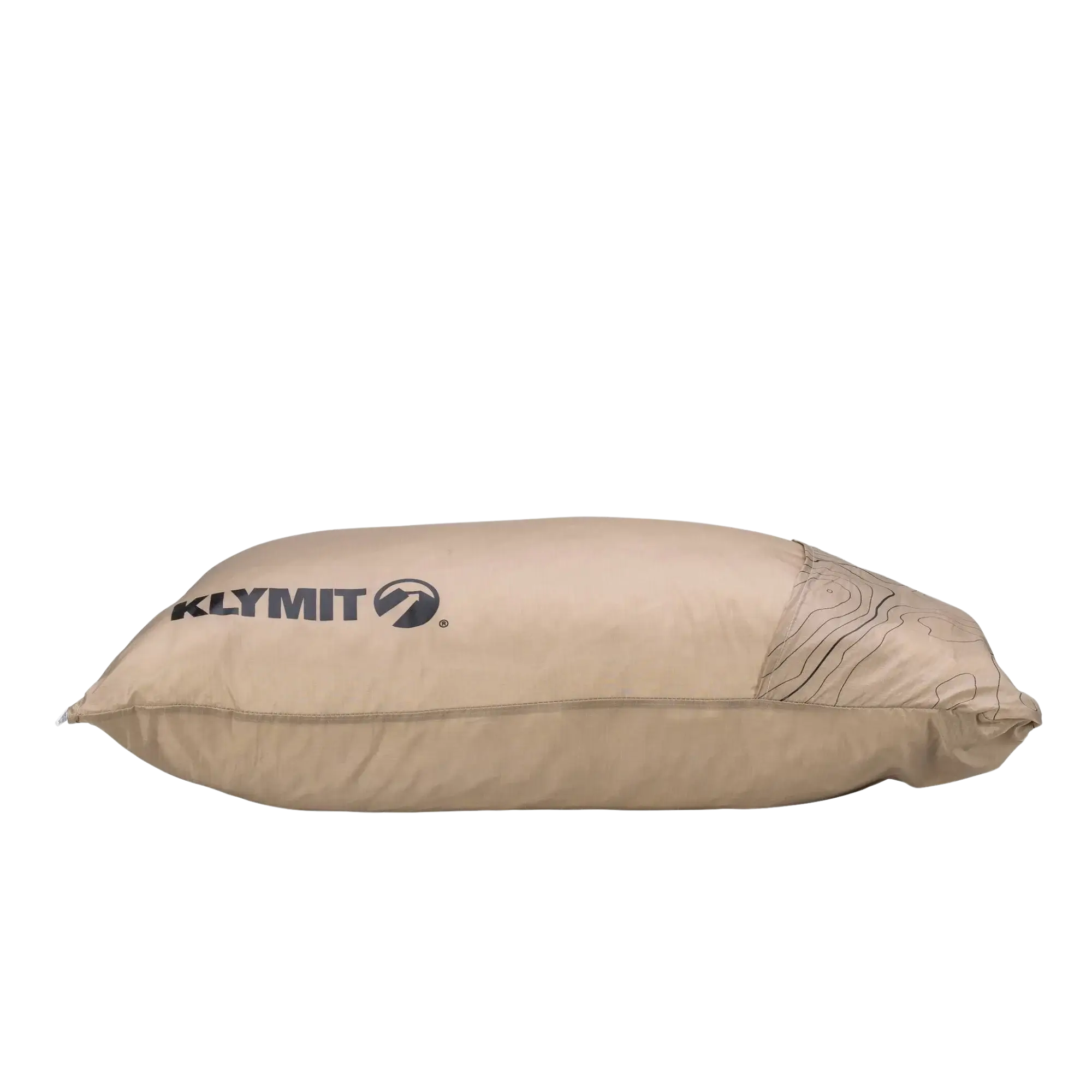 A traveler packing the Drift Pillow into a backpack, showing its compact and portable design. The pillow compresses easily for convenient storage and transport.