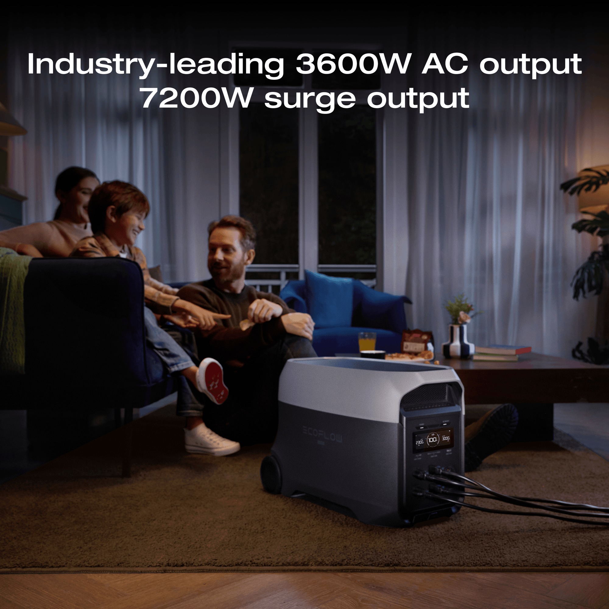 EcoFlow DELTA 3 Ultra Side View Showing AC and USB Ports