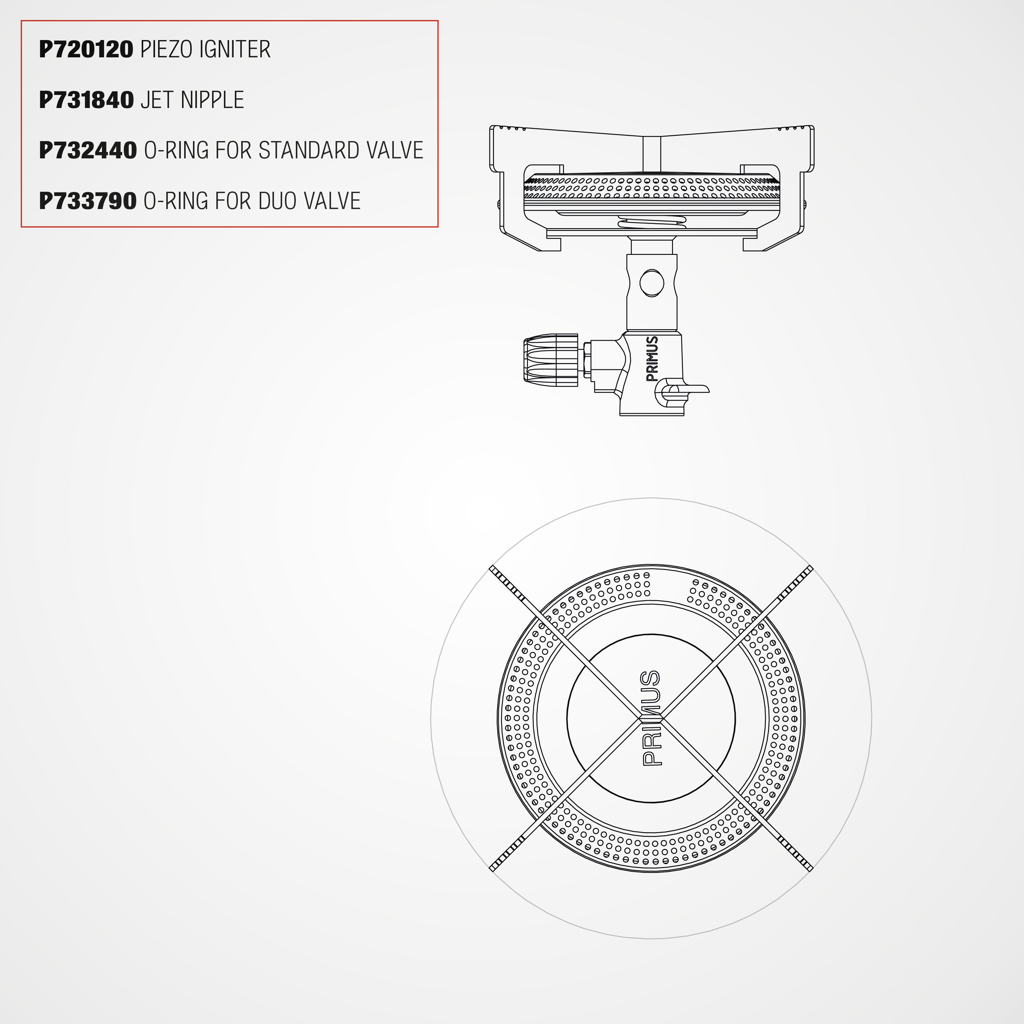 Classic Trail Stove Duo version compatible with both threaded and non-threaded canister valves, gas not included.