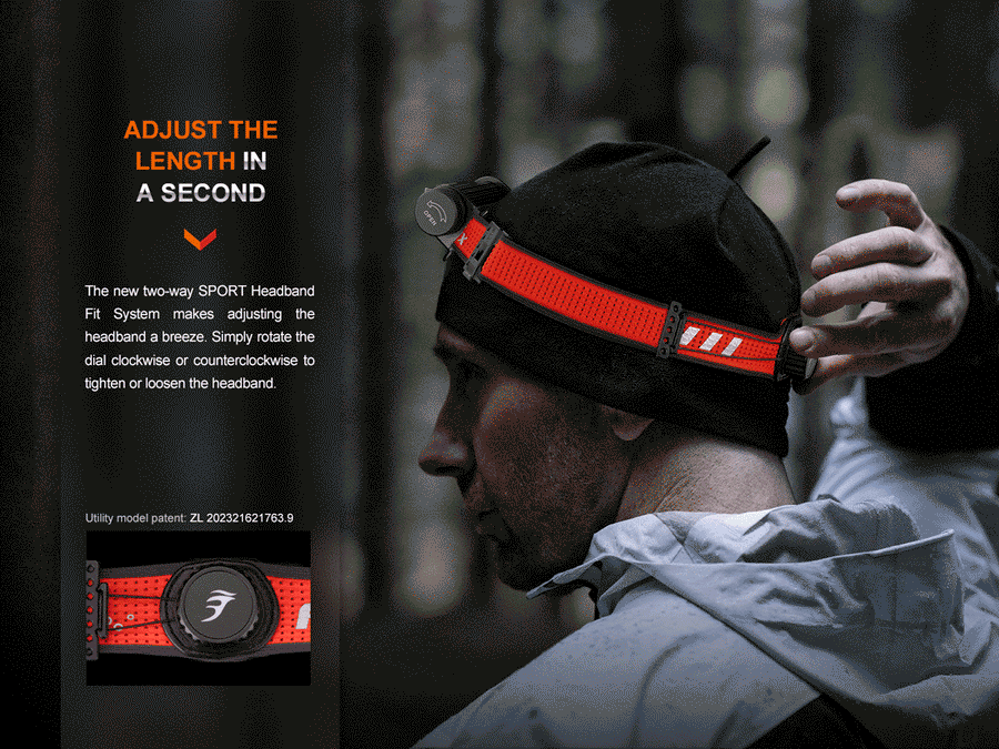 Fenix HM62-T headlamp battery with built-in USB Type-C charging port