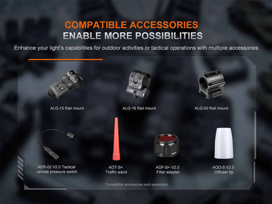 Fenix PD35R ACE tactical flashlight with multiple brightness levels