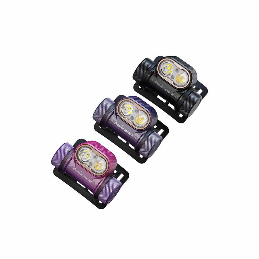 Fenix HM55R headlamp on adjustable head strap in black color