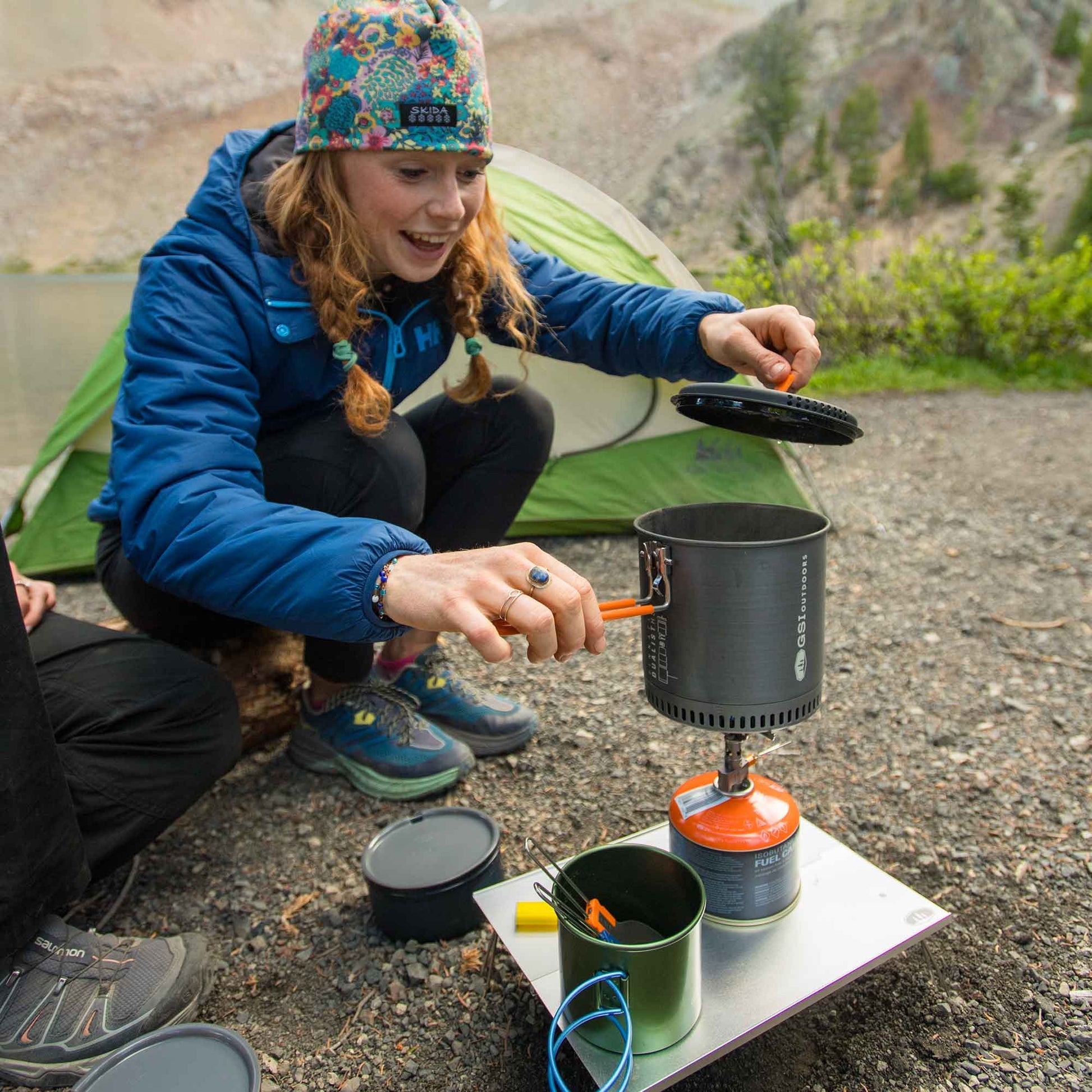 Glacier Camp Stove top view showing pot support arms