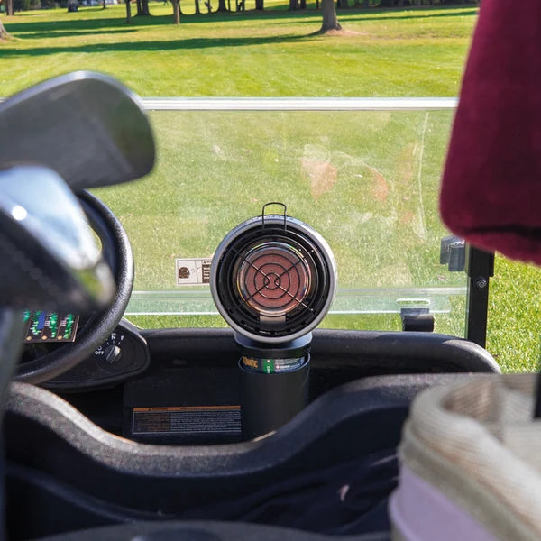 Mr. Heater golf cart heater with cup holder adapter