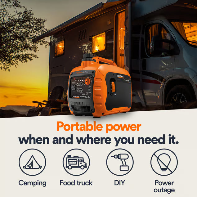 Generac GP3300i inverter generator with 120V outlets for RV camping and outdoor use