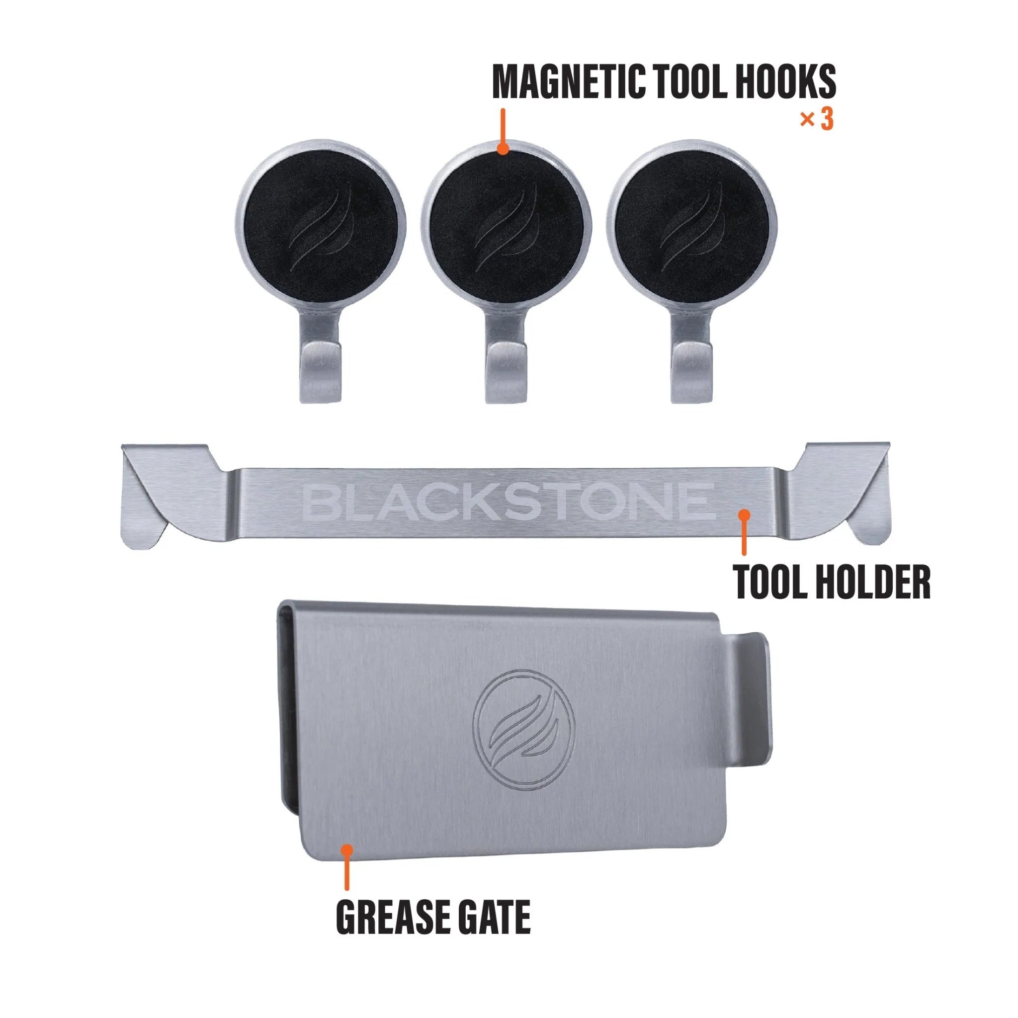 Blackstone griddle grease gate accessory preventing food from falling into grease trap