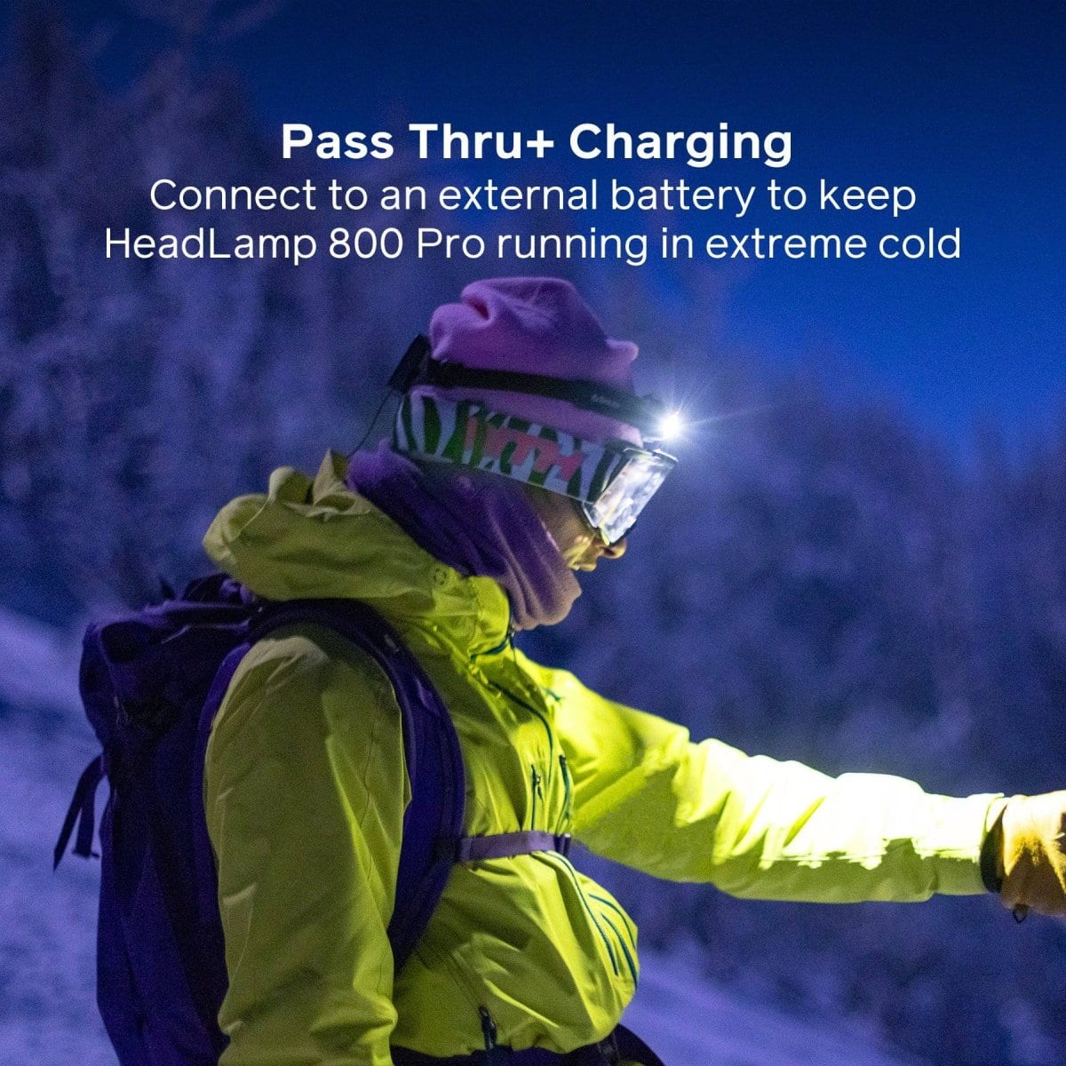 Close-up of the white flood lens providing a broad, even beam of light.