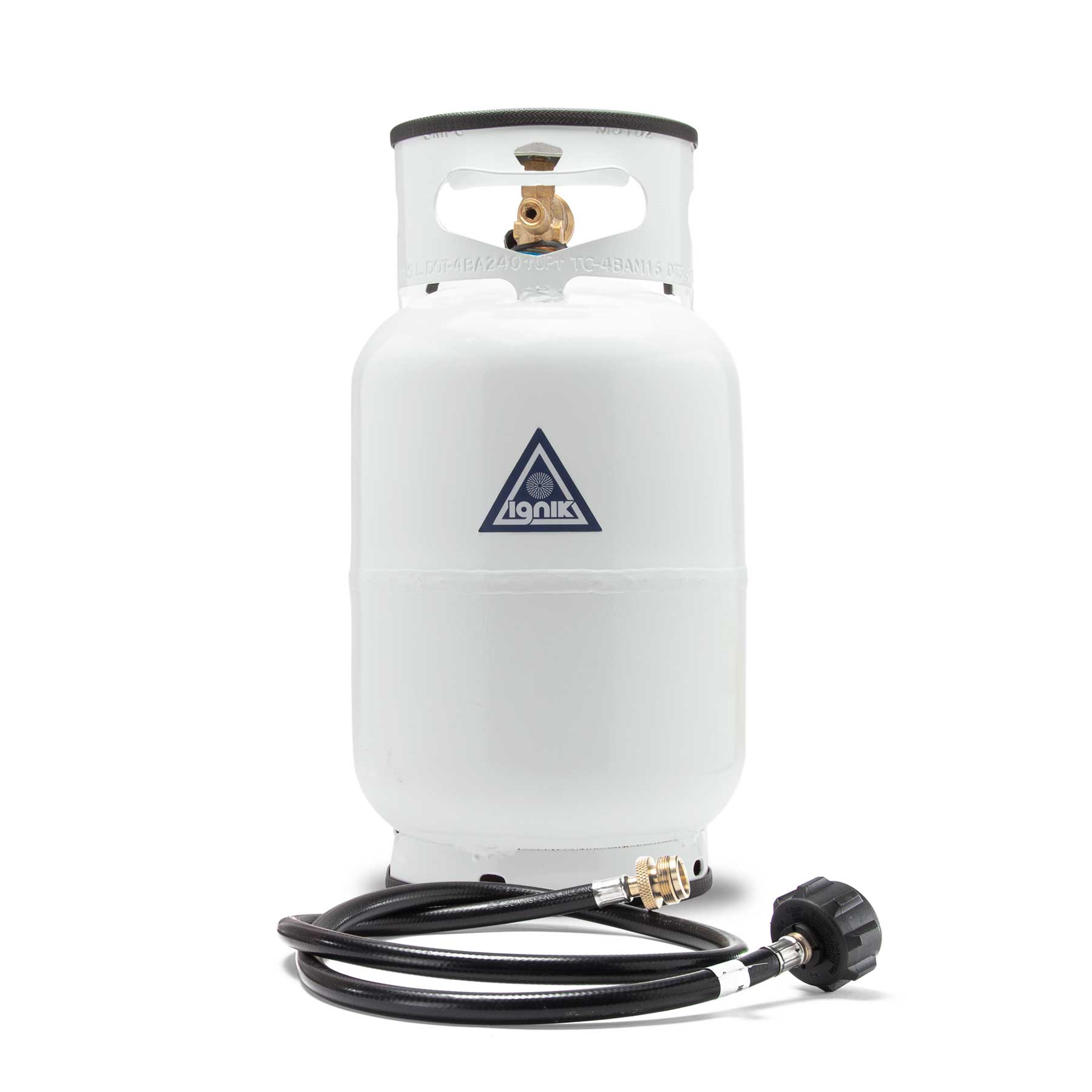 Propane tank dimensions of 10 by 10 by 19.3 inches, suitable for easy storage and transport
