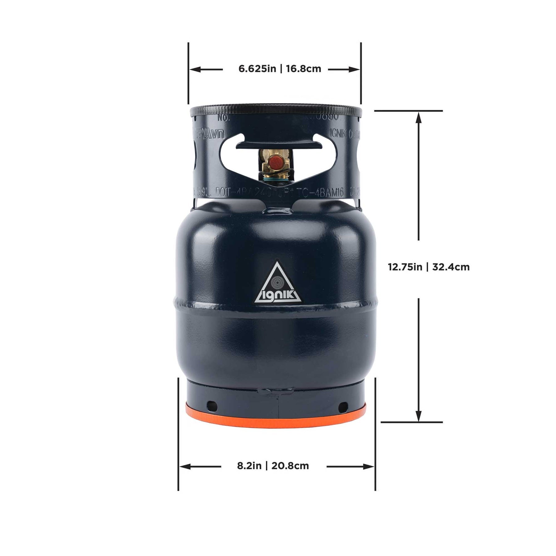 Compact propane growler for safe transport in cars, SUVs, RVs, and boats