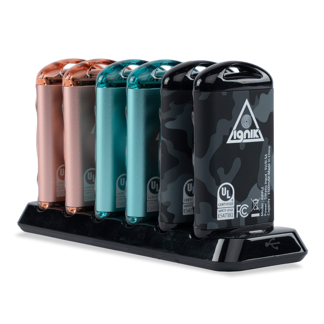 Ripple Rechargeable Hand Warmers 4-pack with magnetic charging station - Assorted