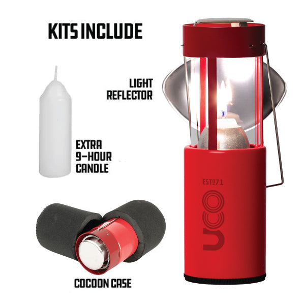 Close-up of the easy-slide glass chimney of the Original Candle Lantern being adjusted for lighting the wick