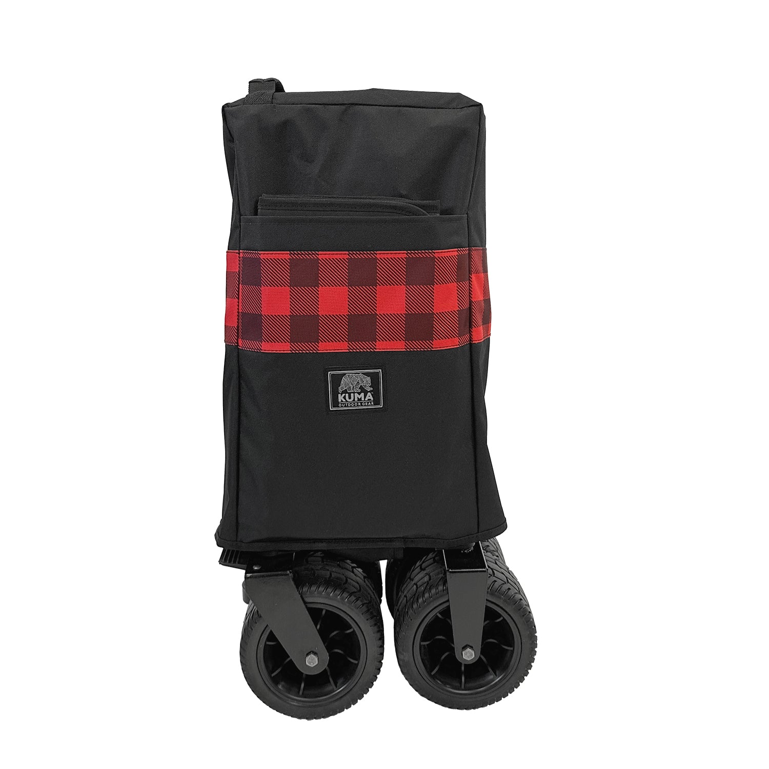 Kodiak Utility Cart's adjustable telescopic handle extended, providing a comfortable grip for easy pulling and control
