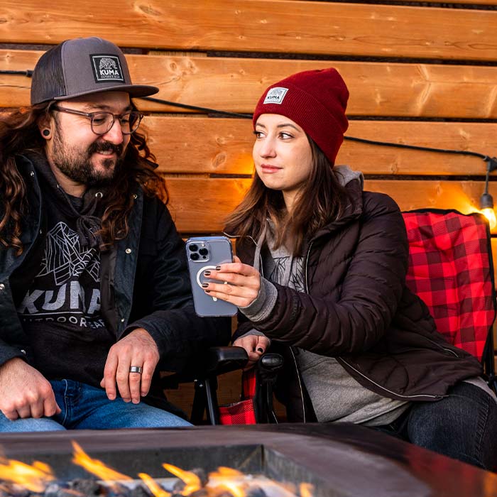 two people showing switchback chairs