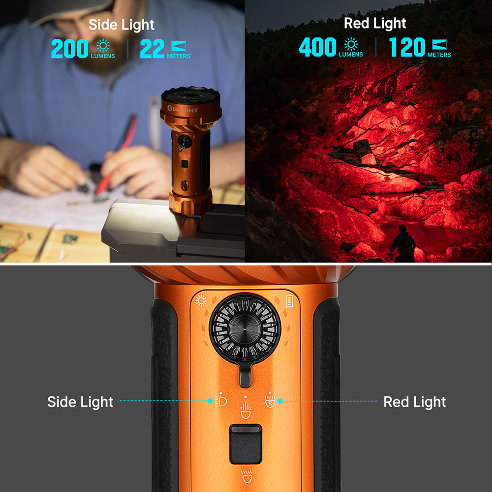 Olight Marauder Mini 2 flashlight side light mode for camping and everyday tasks