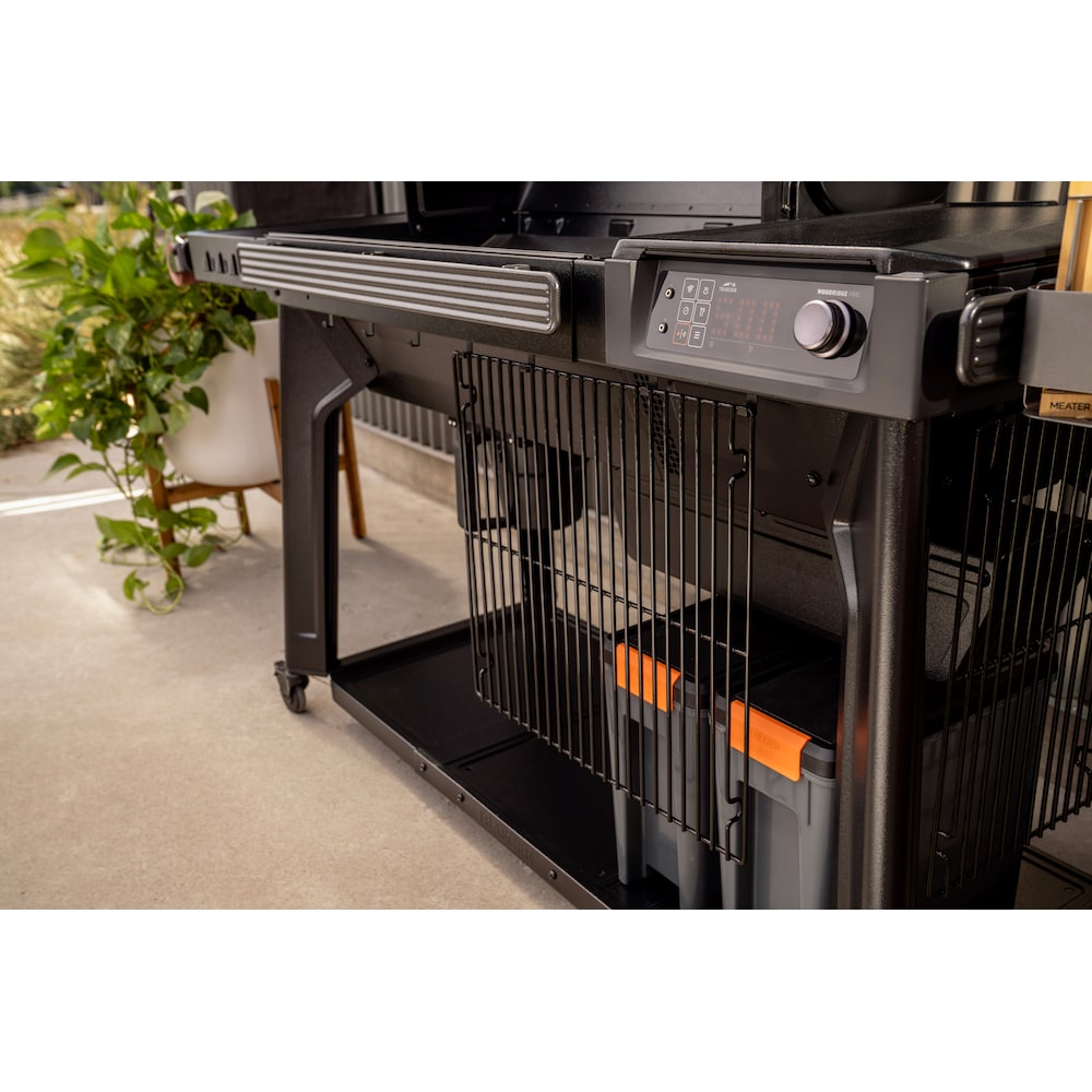 Premium Traeger Woodridge Pro wood pellet smoker for backyard barbecue