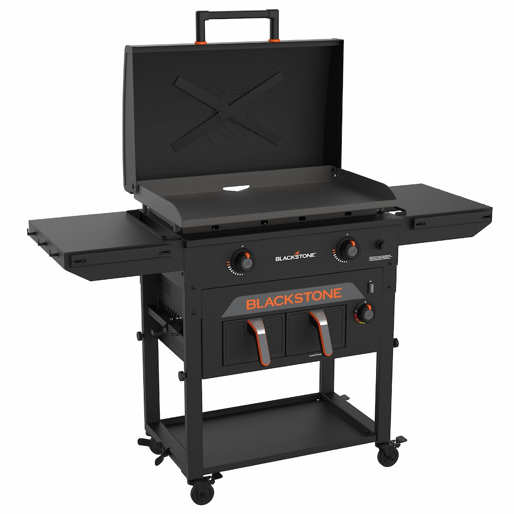 Blackstone 28-inch Patio Collection griddle with built-in air fryer and hood