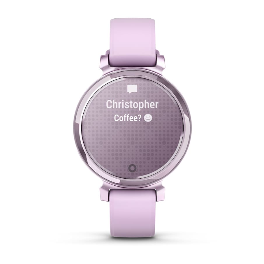 Two variations of the Lily® 2 smartwatch, each with different silicone band colors. The watches are displayed side by side to highlight customization options.