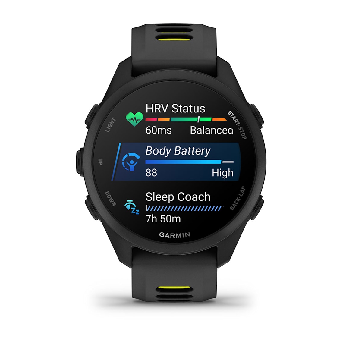 Garmin Forerunner 170 Music smartwatch featuring GPS tracking, VO2 Max, and sleep monitoring