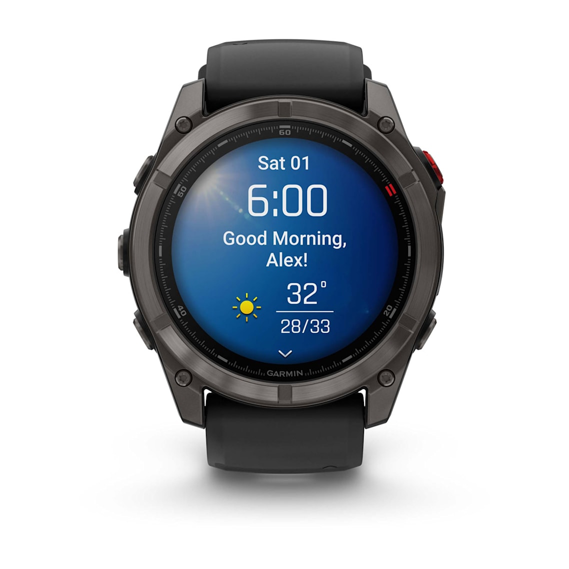 Garmin fēnix 8 Pro showing TopoActive maps with elevation shading on AMOLED screen