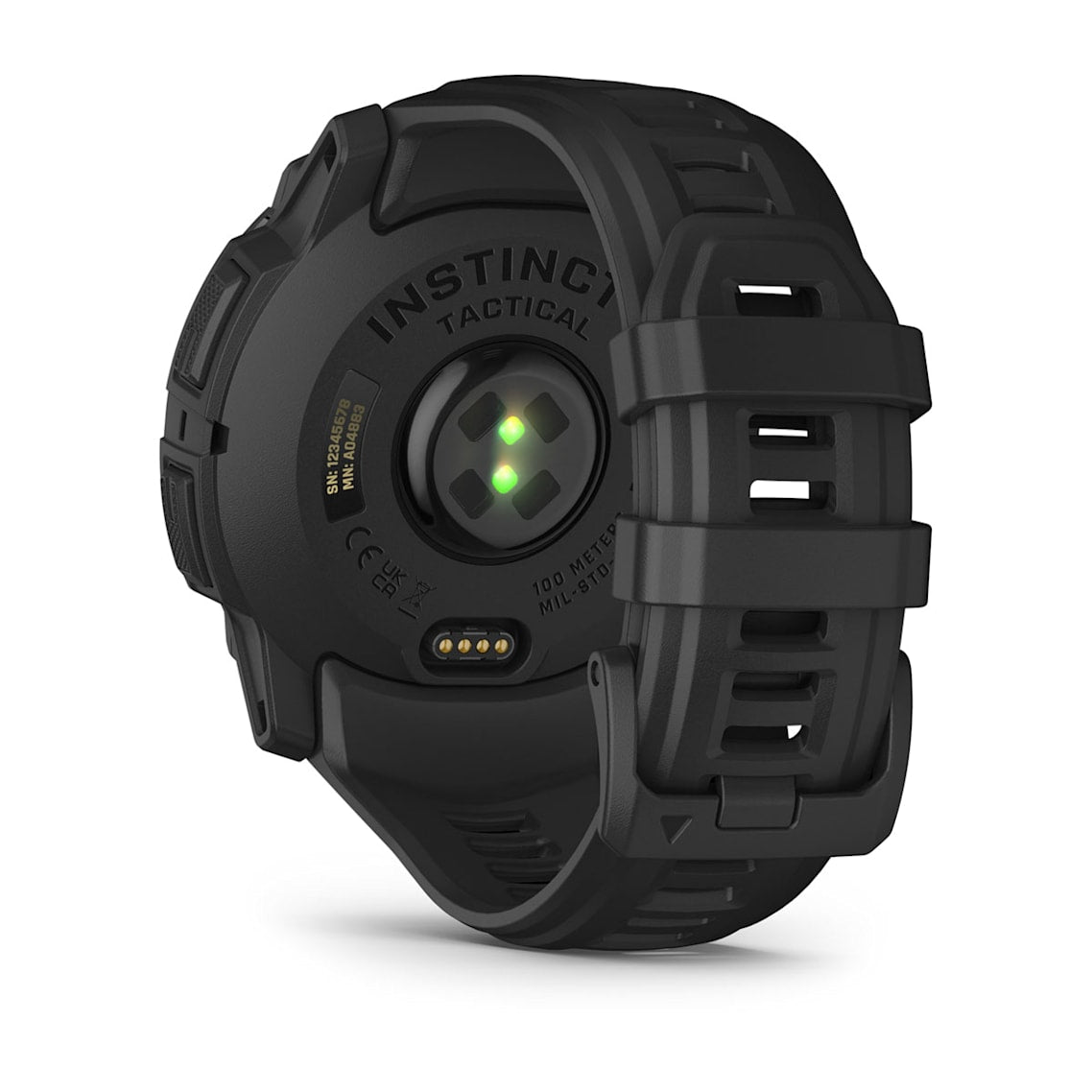 Black tactical smartwatch with visible brand name on a white background